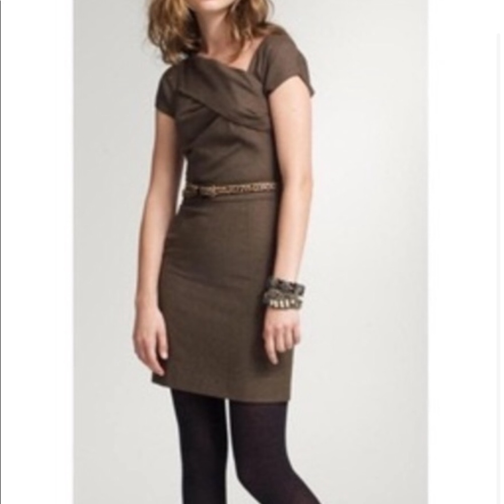 J. Crew Olive Origami Sheath Dress.